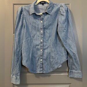 Express Light Blue Button-Down Shirt